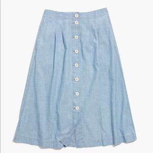 Madewell Chambray Midi Skirt